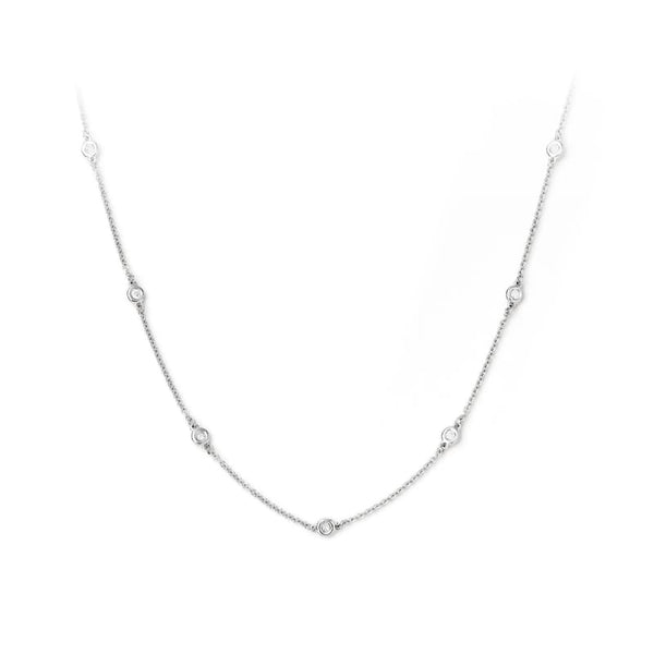 Aspinal of London Silver Diamond Celeste 18ct White Gold Necklace