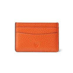 Aspinal of London Slim Credit Card Holder in Burnt Orange Pebble