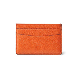 Aspinal of London Slim Credit Card Holder in Burnt Orange Pebble