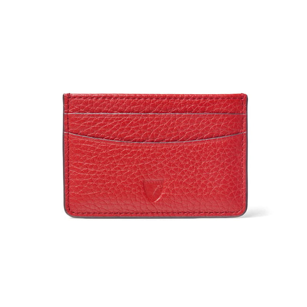 Aspinal of London Slim Credit Card Holder in Cardinal Red Pebble