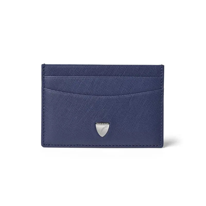 Aspinal of London Slim Credit Card Holder in Caspian Blue Saffiano