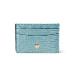 Aspinal of London Slim Credit Card Holder in Cornflower Blue Lizard