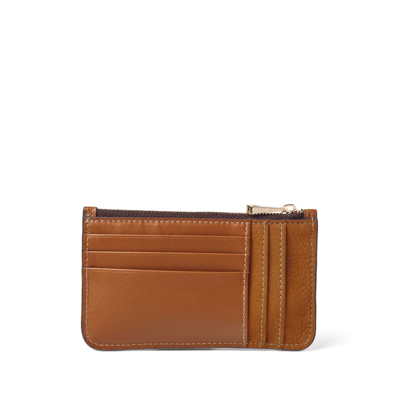 Aspinal of London Women's Tan Brown Leather Ella Card & Coin Holder