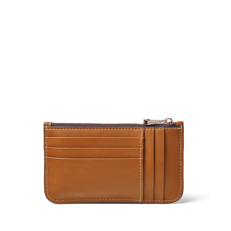 Aspinal of London Tan Brown Leather Ella Card & Coin Holder