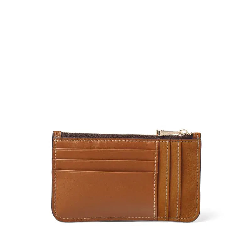 Aspinal of London Tan Brown Leather Ella Card & Coin Holder