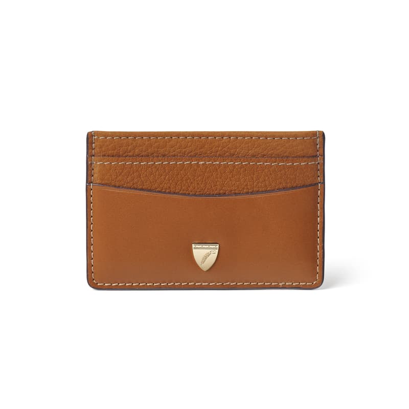 Aspinal of London Tan Brown Leather Slim Credit Card Holder