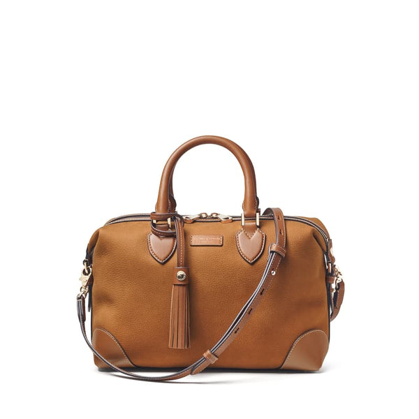 Aspinal of London Tan Brown Leather Small Bowling Bag