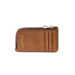 Aspinal of London Tan Brown Pebble Leather Zipped Coin & Card Holder