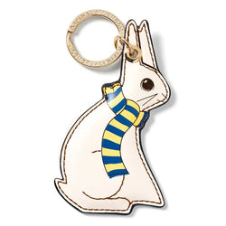 Aspinal of London White Leather Bunny Design Cuddly Keyring