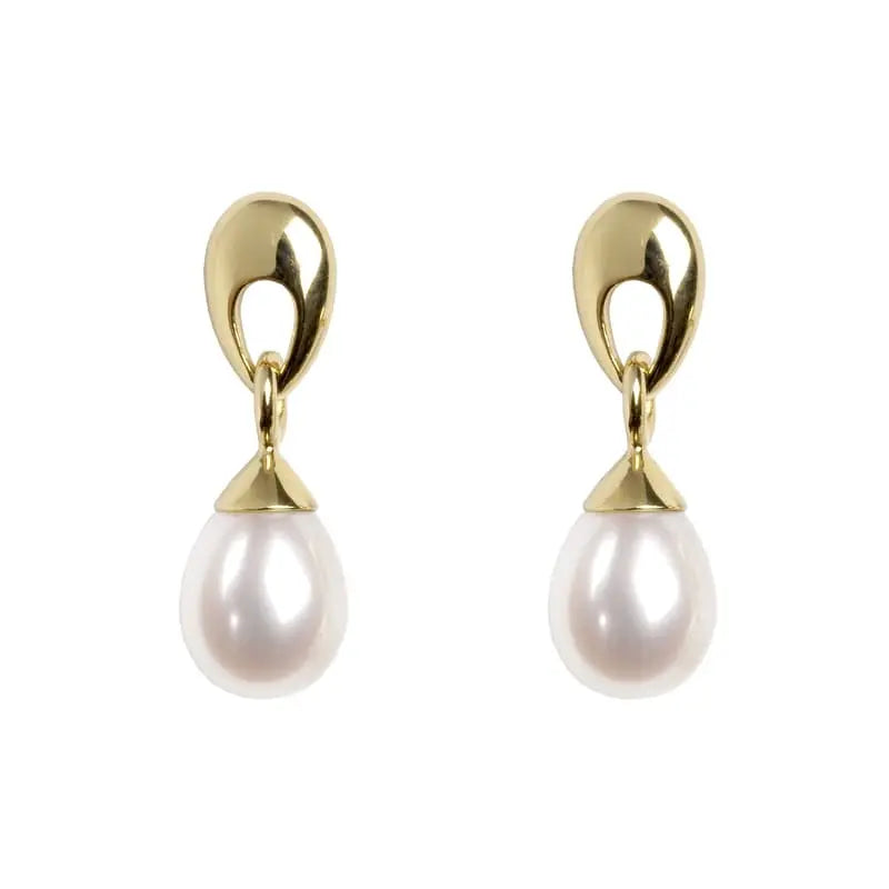 Aspinal of London and Cream Gold Hampton Teardrop Shaped Earrings