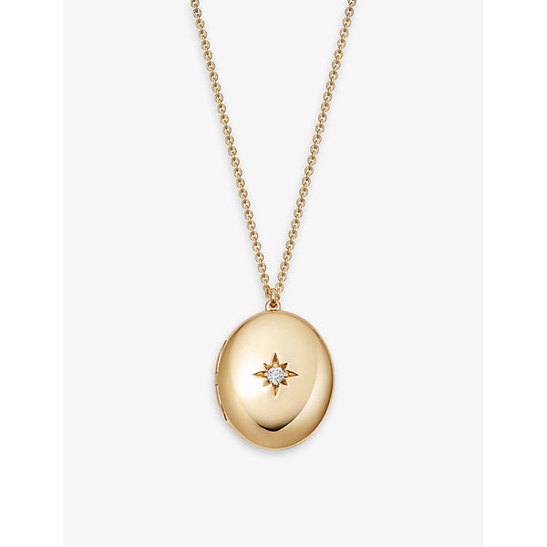 Womens Astley Clarke Biography 18ct yellow gold-plated sterling silver vermeil and white sapphire locket