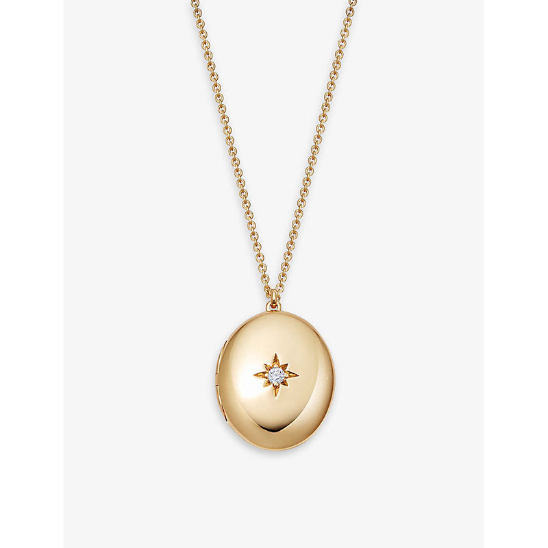 Womens Astley Clarke Biography 18ct yellow gold-plated sterling silver vermeil and white sapphire locket