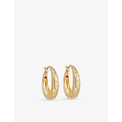 Astley Clarke Celestial mini star-engraved 18ct yellow-gold-plated vermeil sterling-silver and white sapphire hoop earrings