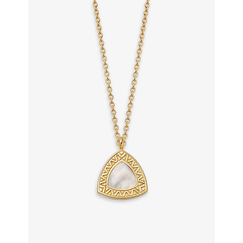 Womens Astley Clarke Polaris Trillion 18ct yellow gold-plated vermeil sterling-silver and pearl locket necklace