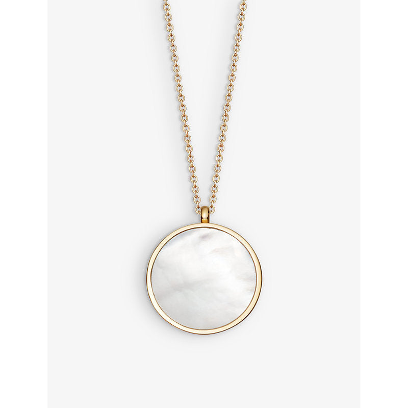 Womens Astley Clarke Stilla 18ct yellow gold-plated vermeil sterling-silver and mother of pearl locket-pendant necklace