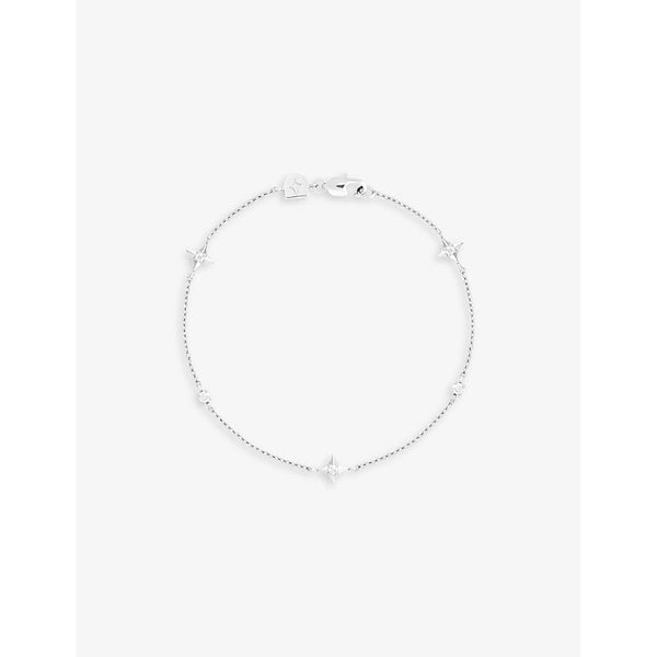 Astrid & Miyu Cosmic Star Charm rhodium-plated recycled sterling-silver and cubic zirconia bracelet | LYBSTORE