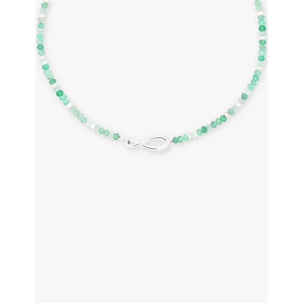 Womens Astrid & Miyu Dolce rhodium plated-brass, amazonite and chrysoprase beaded necklace