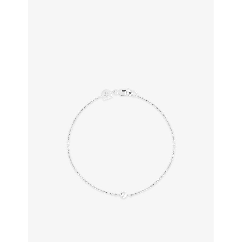 Astrid & Miyu Essential rhodium-plated recycled sterling-silver and zirconia charm bracelet