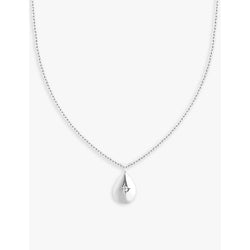 Astrid & Miyu Pear Charm rhodium-plated recycled sterling-silver and cubic zirconia necklace | LYBSTORE