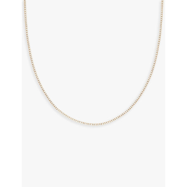 Astrid & Miyu Tennis 18ct yellow gold-plated recycled-sterling silver and cubic zirconia necklace | LYBSTORE