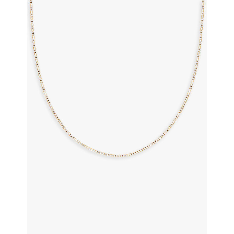 Astrid & Miyu Tennis 18ct yellow gold-plated recycled-sterling silver and cubic zirconia necklace | LYBSTORE