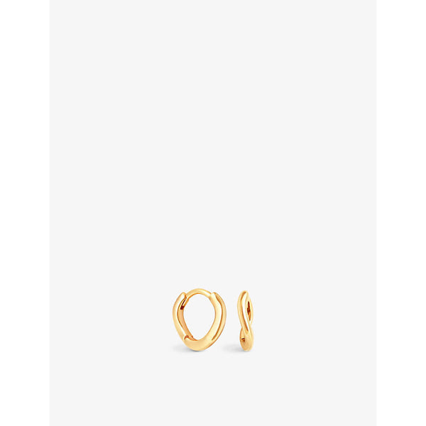 Womens Astrid & Miyu Wave 18ct yellow gold-plated recycled sterling-silver huggies earrings