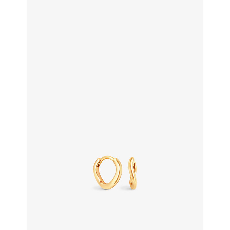 Womens Astrid & Miyu Wave 18ct yellow gold-plated recycled sterling-silver huggies earrings