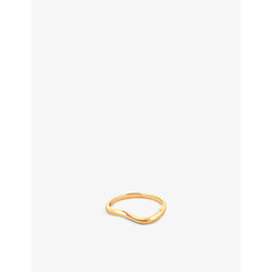 Womens Astrid & Miyu Wave yellow gold-plated sterling silver ring