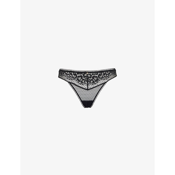 Womens Aubade Illusion Fauve stretch-lace tanga briefs