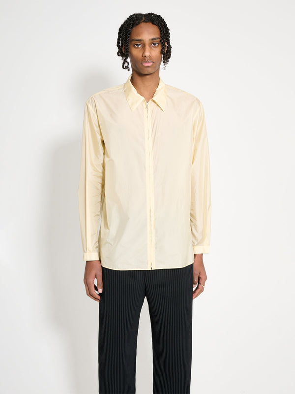 Auralee Light Nylon Zip Shirt Light Yellow