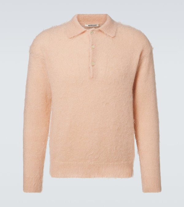 Auralee Mohair and wool polo sweater