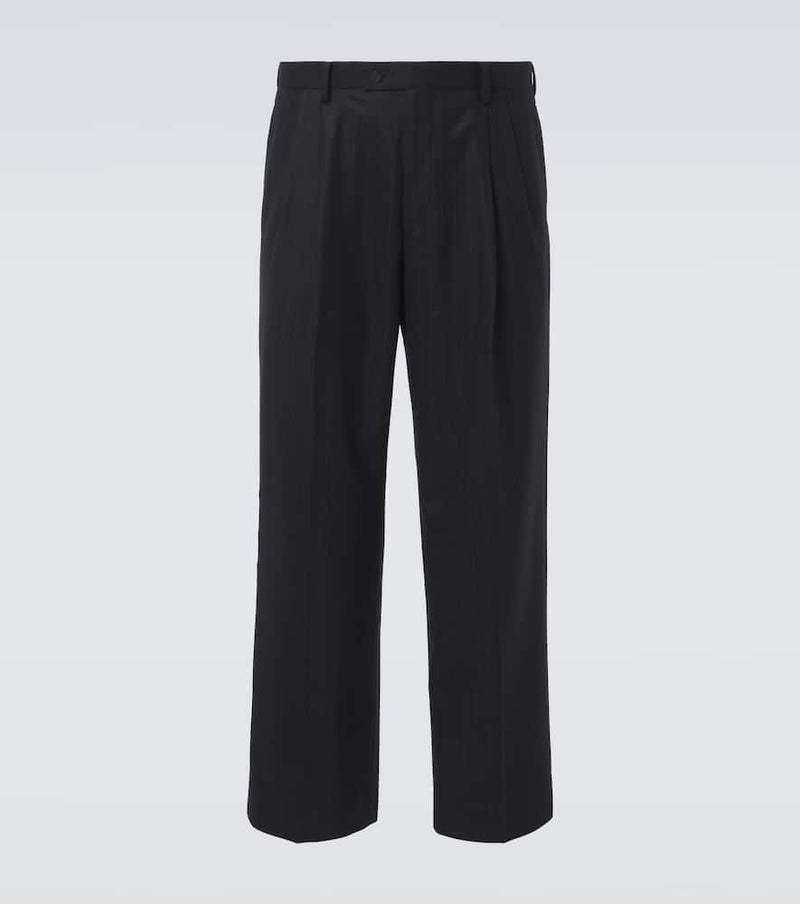 Auralee Pinstripe wool flannel straight pants