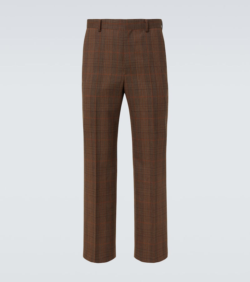 Auralee Prince of Wales check wool straight pants