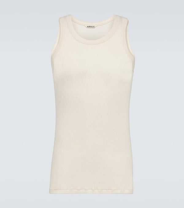 Auralee Ribbed-knit cotton tank top