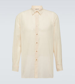 Auralee Striped cotton organza Oxford shirt