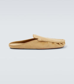 Auralee Suede moccasin slippers