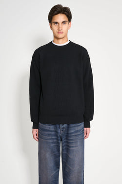 Auralee Superfine Wool Rib Knit P/O Black