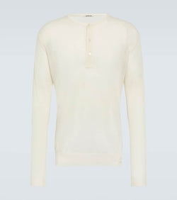 Auralee Wool and silk Henley shirt