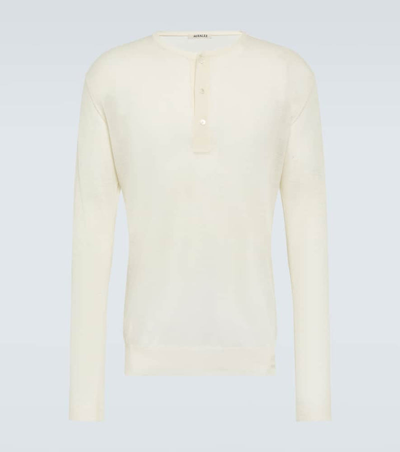 Auralee Wool and silk Henley shirt