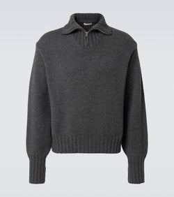 Auralee Wool half-zip sweater