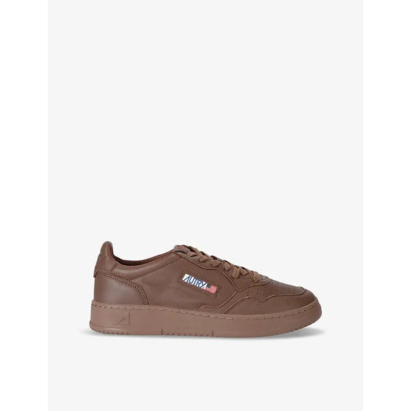 Autry Medalist brand-embroidered tonal low-top leather trainers