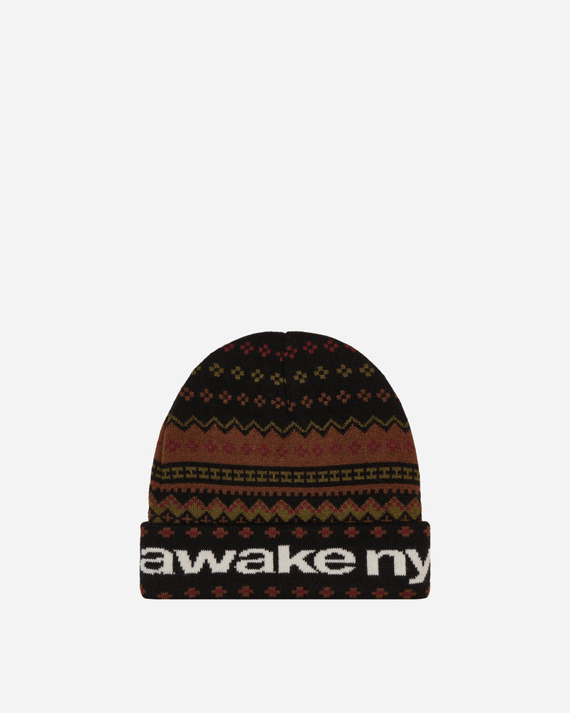 Awake NY Intarsia Knit Beanie Black