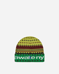 Awake NY Intarsia Knit Beanie Green