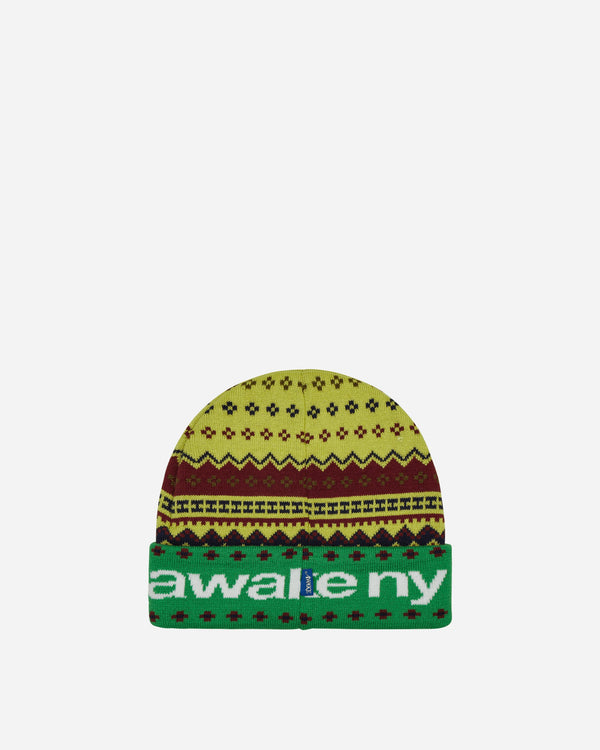 Awake NY Intarsia Knit Beanie Green