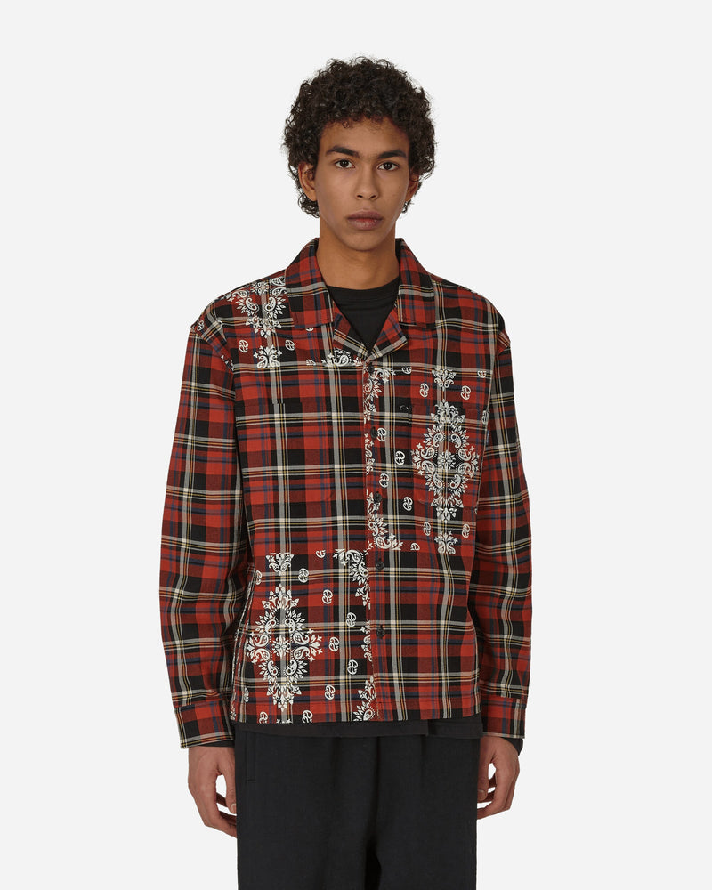 Awake NY Paisley Printed Flannel Shirt Red