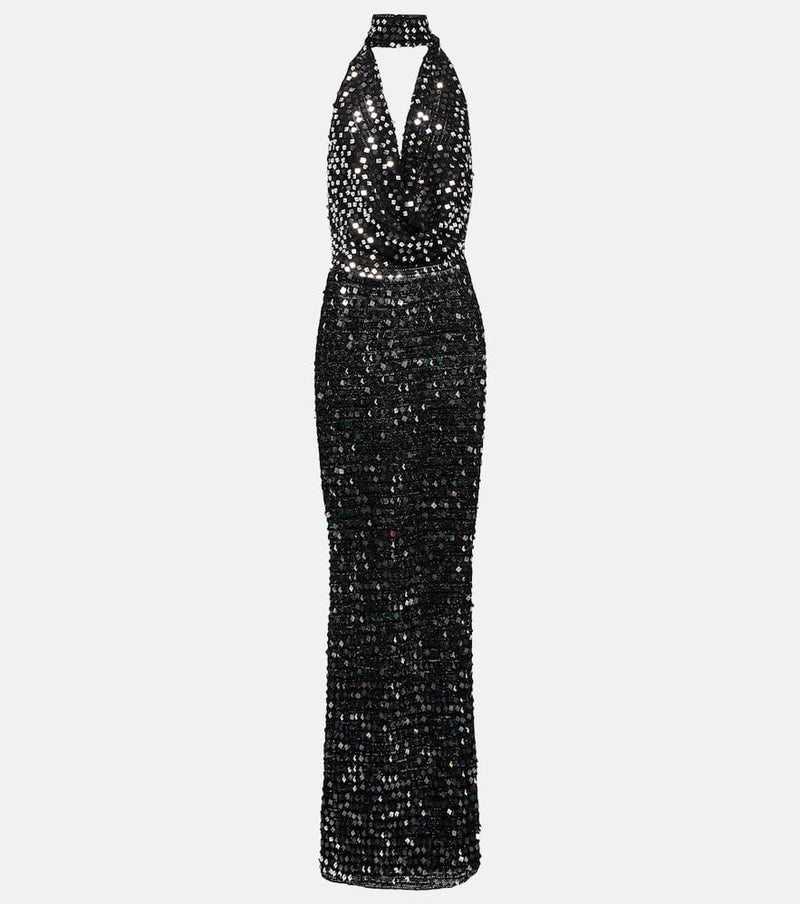 Aya Muse Bellico sequined halterneck maxi dress