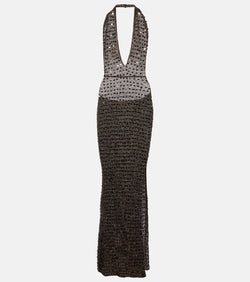 Aya Muse Enodia sequined halterneck maxi dress | LYBSTORE