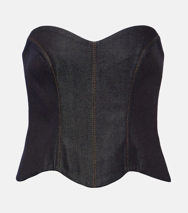 Aya Muse Hyn denim bustier top | LYBSTORE