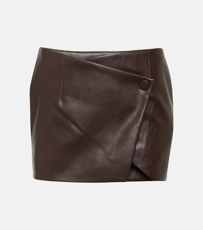 Aya Muse Mille faux leather wrap miniskirt