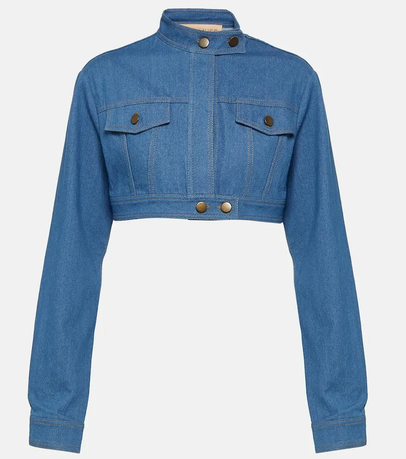 Aya Muse Pilla cropped denim jacket | LYBSTORE